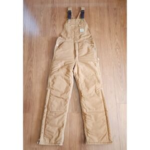 Carhartt R03-BRN Arctic Quilt-Lined Bib Overalls Duck Canvas Brown 32x34 Men's